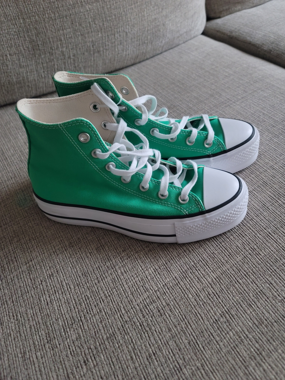 Converse Women's Green High-Top Canvas Sneakers with White Trim